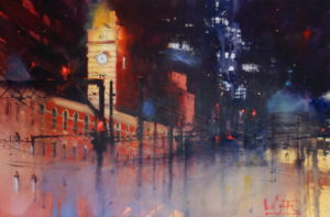 Flinders St Station At Night 56 x 75 cm