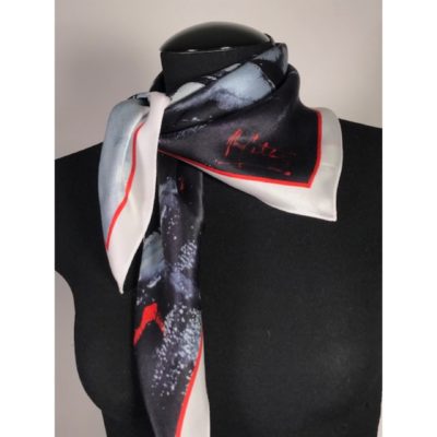 Foulard Scarf 90x90 with 3mm red border