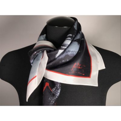 Foulard Scarf 90x90 with 3mm red border